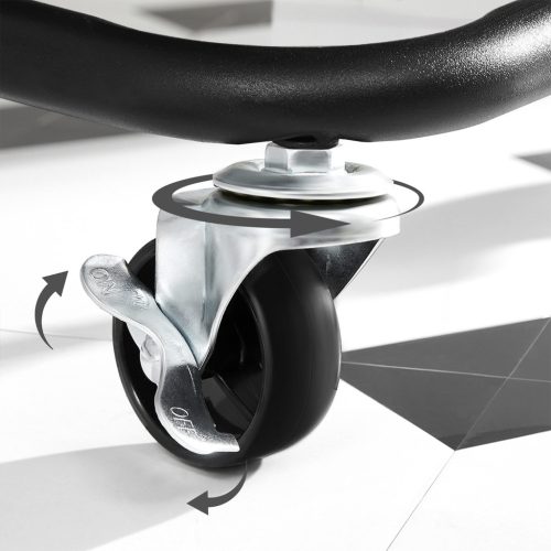 Konyhai tálaló kocsi, gurulós tároló 3 polcos, fekete 60x40x85cm