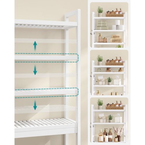 SONGMICS WC fölötti tároló, 4 szintes WC fölötti fürdőszobai rendező állítható