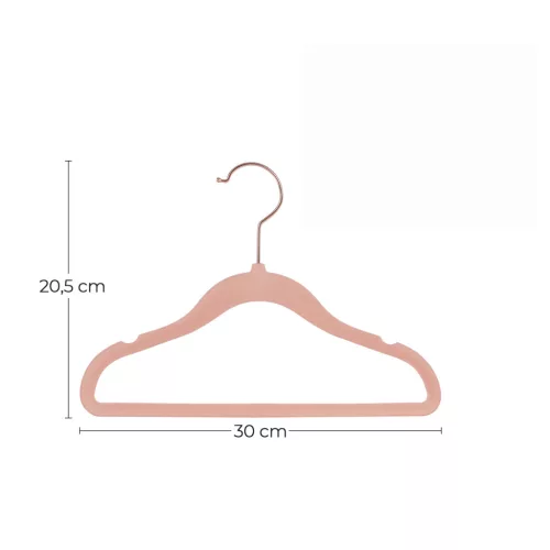 Baba vállfa készlet 50 db, csúszásmentes, rózsaszín