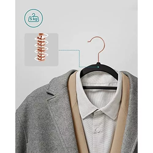 Bársony vállfa, csúszásmentes ruhaakasztó 50 db, fekete