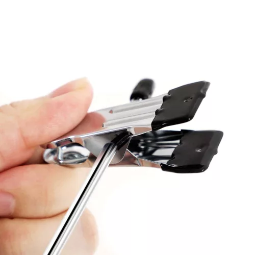 Nadrágtartó vállfa készlet 3 db, fém, csúszásmentes, ezüst-fekete