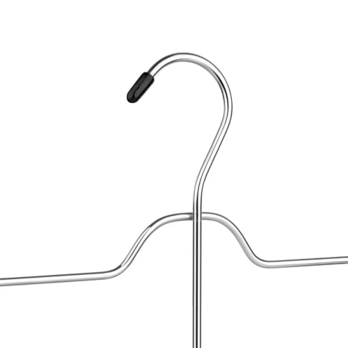 Nadrágtartó vállfa készlet 3 db, fém, csúszásmentes, ezüst-fekete