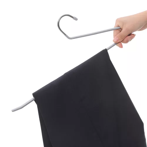 Nadrágakasztó, fém, 20 db, csúszásmentes, helytakarékos, szürke