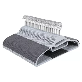   Műanyag vállfa készlet 50 db, csúszásmentes, 41,5 cm, szürke, ezüst