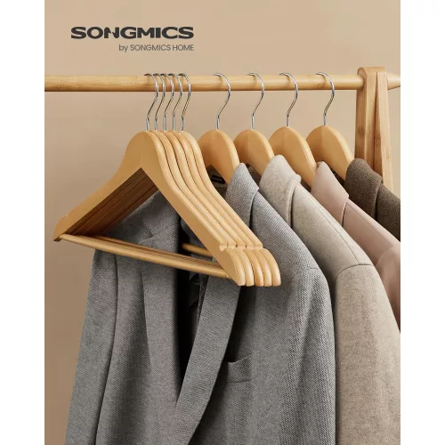 SONGMICS Fa vállfák, kabátakasztók, ruhafák, vállnyílásokkal, csúszásgátló