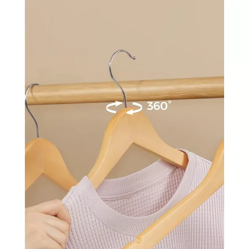 SONGMICS Fa vállfák, kabátakasztók, ruhafák, vállnyílásokkal, csúszásgátló