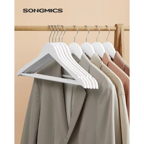 SONGMICS Fa vállfák, 10 darabos készlet, kabát vállfák, ruha vállfák, vállnyílásokkal,