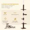 PawHut mennyezetig érő, 230-260 cm-ig állítható magasságú macskafa stabil szizáloszlopokkal,