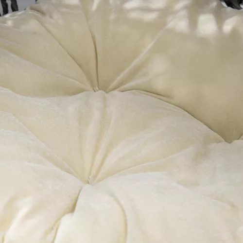 Rattan macskaház párnákkal, szürke, 52 x 58 cm