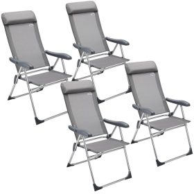 Fém szék 4 darabos szett, ezüst, alumínium