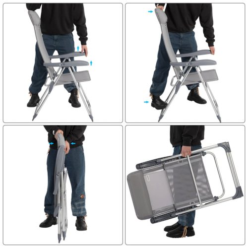 Fém szék 4 darabos szett, ezüst, alumínium