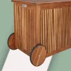 Kerti tároló láda, akácfából, 350 liter, 124 x 52 x 58 cm, vízzálló