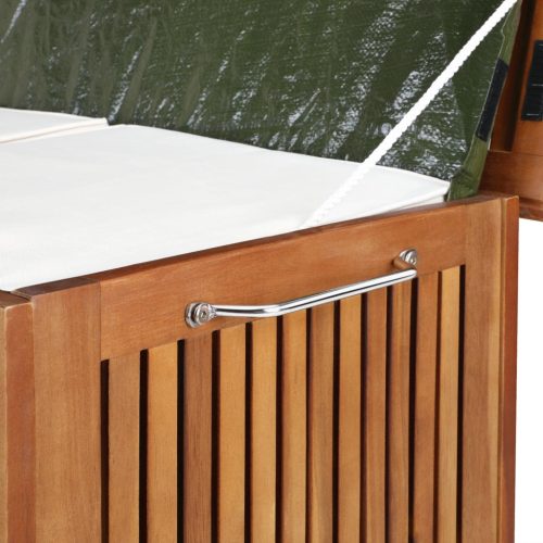 Kerti tároló láda, akácfából, 350 liter, 124 x 52 x 58 cm, vízzálló