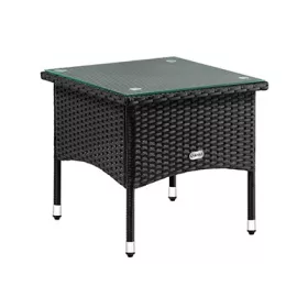 Kerti kisasztal, polyrattan, fekete, 50 x 50 x 45 cm