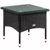 Kerti kisasztal, polyrattan, fekete, 50 x 50 x 45 cm