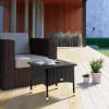 Kerti kisasztal, polyrattan, fekete, 50 x 50 x 45 cm