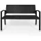 Kerti pad, polyrattan, fekete, 122 x 58 x 87 cm