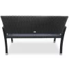 Kerti pad, polyrattan, fekete, 122 x 58 x 87 cm