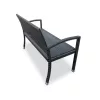 Kerti pad, polyrattan, fekete, 122 x 58 x 87 cm