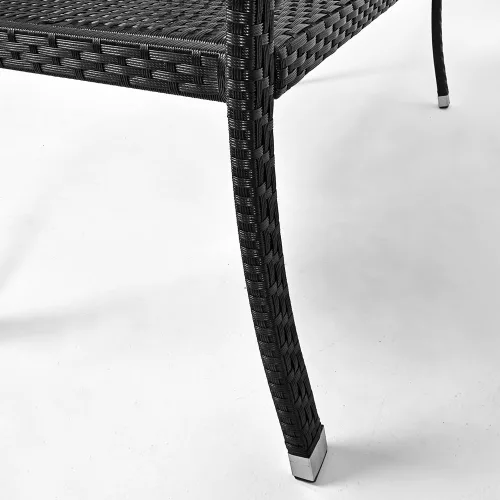 Kerti pad, polyrattan, fekete, 122 x 58 x 87 cm