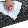 Kerti pad, polyrattan, fekete, 122 x 58 x 87 cm