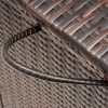 Kerti tároló láda, polyrattan, barna, 117 x 53 x 60 cm, kerekekkel, fogantyúval