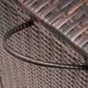 Kerti tároló láda, polyrattan, barna, 117 x 53 x 60 cm, kerekekkel, fogantyúval