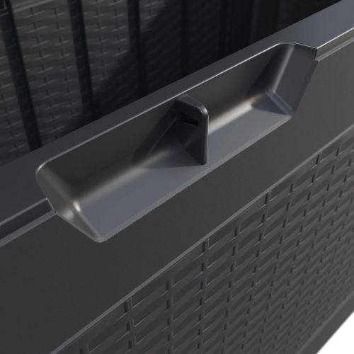 Kerti tároló láda, antracit, 310 liter, rattan hatású, vízzálló