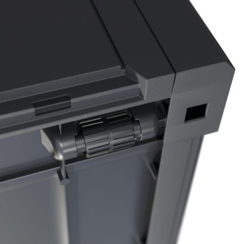 Kerti tároló láda, antracit, 310 liter, rattan hatású, vízzálló