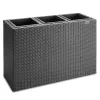 Virágtartó, polyrattan, fekete, 83 x 30