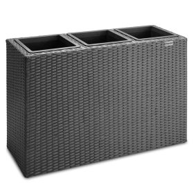 Virágtartó, polyrattan, fekete, 83 x 30