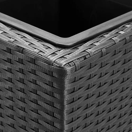 Virágtartó, polyrattan, fekete, 83 x 30