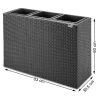 Virágtartó, polyrattan, fekete, 83 x 30