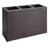 Virágtartó, polyrattan, barna, 83 x 30