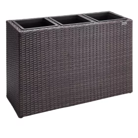 Virágtartó, polyrattan, barna, 83 x 30