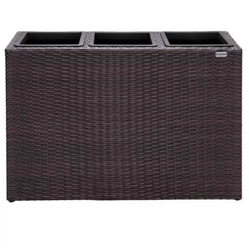 Virágtartó, polyrattan, barna, 83 x 30