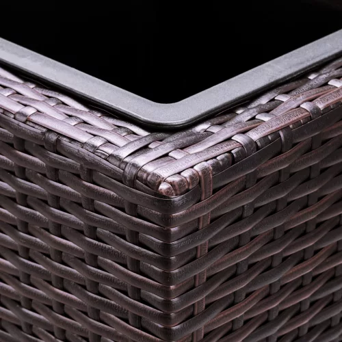 Virágtartó, polyrattan, barna, 83 x 30