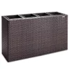 Virágtartó, polyrattan, barna, 95 x 27