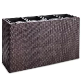 Virágtartó, polyrattan, barna, 95 x 27
