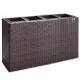 Virágtartó, polyrattan, barna, 95 x 27