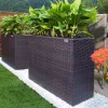 Virágtartó, polyrattan, barna, 95 x 27