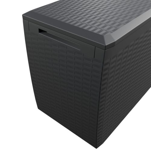 Kerti tároló láda, antracit, 290 liter, kerekekkel, vízzálló