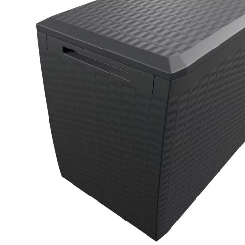 Kerti tároló láda, antracit, 290 liter, kerekekkel, vízzálló