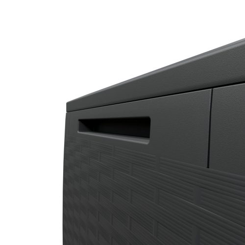 Kerti tároló láda, antracit, 290 liter, kerekekkel, vízzálló