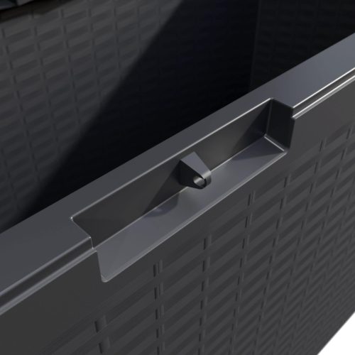 Kerti tároló láda, antracit, 290 liter, kerekekkel, vízzálló