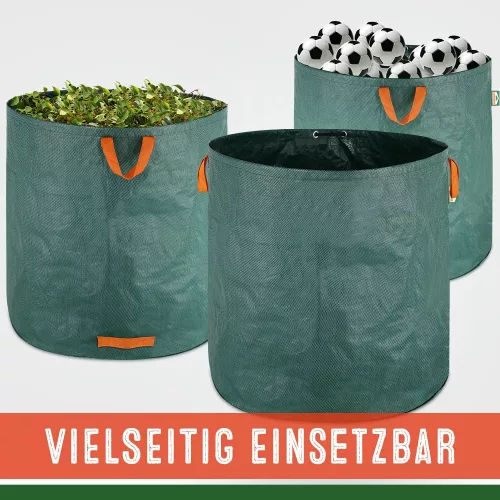 Kerti hulladéktároló zsák, 2 darabos szett, zöld, 500 liter