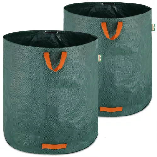 Kerti hulladéktároló zsák, 2 darabos szett, zöld, 500 liter