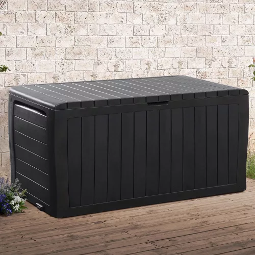 Kerti tároló láda, antracit, 270 liter, vízzálló