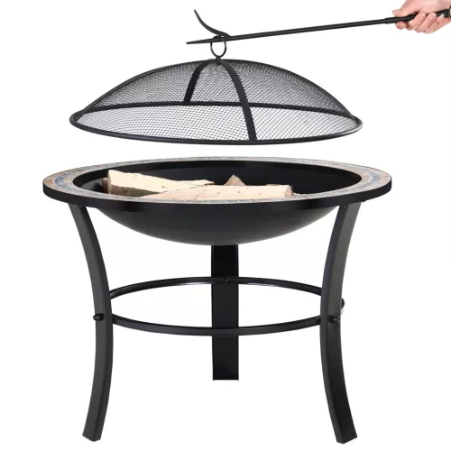 Tűztál, mozaikos acél, Fuego stílus, 76 cm átmérő