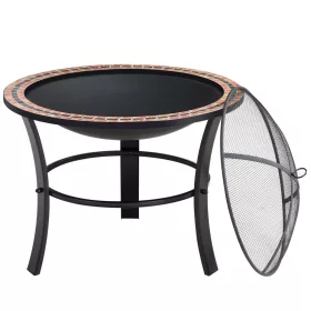 Tűztál, mozaikos acél, Fuoco stílus, 76 cm átmérő
